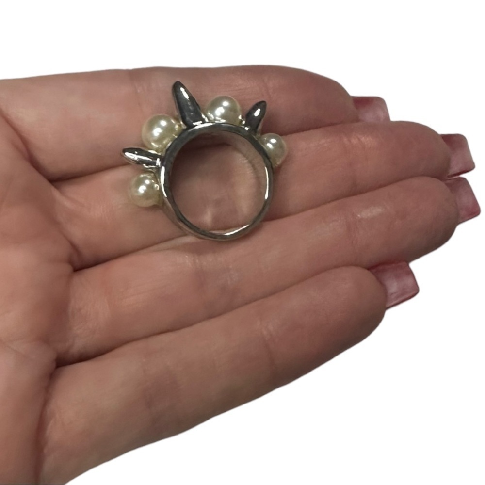 Spikes & Pearl Rings - Set of 12 - Gold & Silver Tone NIB
